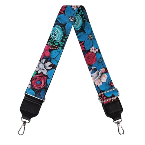 Image of TODIYADDU Blue Rose Flowers Strap Extender for Crossbody Bag Comfortable Shoulder Strap Replacement Long Strap Guitar for Girls Purse Straps Fit for Crossbody Bag Handbag Gifts