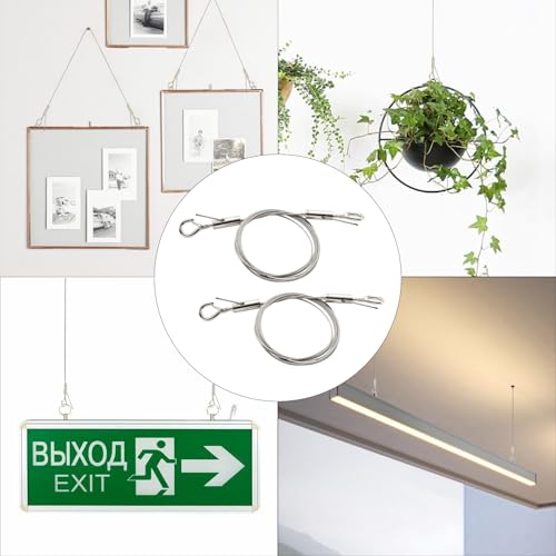 Image of HOME MASTER HARDWARE Adjustable Picture Hanging Wire,2 Pcs Mirror Frame Kit 2m x1.5mm Heavy Duty Stainless Steel Rope for Hanging Pictures,Mirrors,Light Lamp,Hold Up to 44lbs