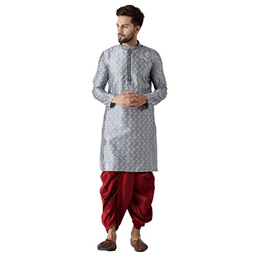 Image of SOJANYA Men's Silk Blend Solid (Since 1958, Kurta & Dhoti Set