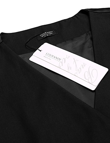 Coofandy Gilet de costume pour homme - Coupe ajustée - Col en V - Sans manches - Avec 5 boutons - Pour les affaires, les loisirs. Vêtement classique basique pour hommes - Noir - M - Image 5