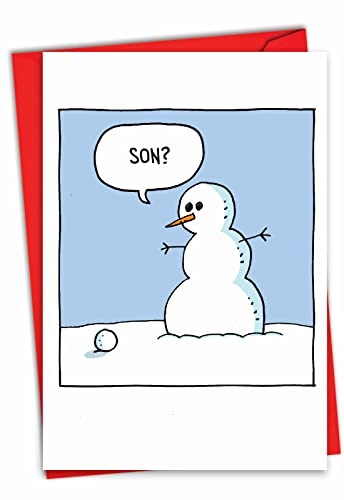 Carte vœux Noël bonhomme de neige pour éviter les cartes postales ennuyeuses
