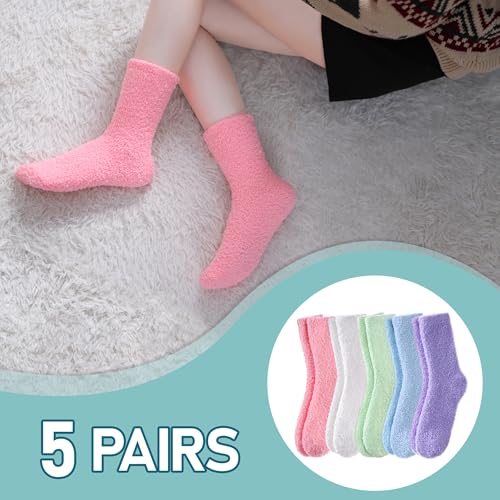 Fuzzy Socks for Women Cozy Fluffy Slipper Socks Soft Warm Winter Fleece Plush Sleeping Gift Socks2