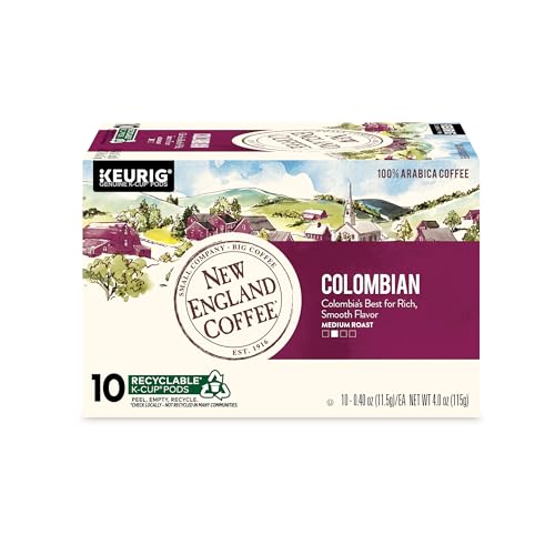 Image of New England Coffee Single Serve Pods, Colombian Supremo Medium Roast 10 Count (Pack of 6)