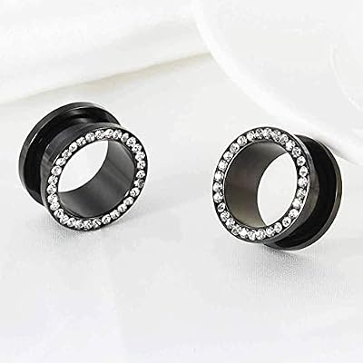TBOSEN 8 PCS Dull Polish Fashion Ear Tunnels Plugs Gauges Stainless Steel Expander Stretcher Piercings
