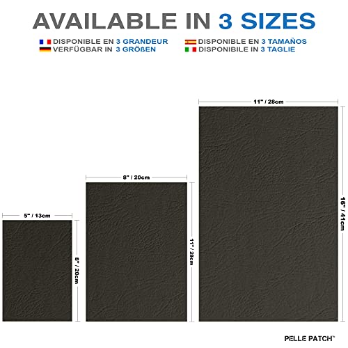 Pelle Patch - Black Leather Repair Tape - 25 Colors Available - Original 8x11 - Dark Grey - Thumbnail 3