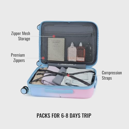 Image of Urban Jungle by Safari Polycarbonate, Premium Large (75 Cm) Trolley Bag, Check-in Suitcase with 8 Silent 360 Degree Wheels and TSA Lock, Hardside Travelling Luggage for Both Unisex (Multicolor)