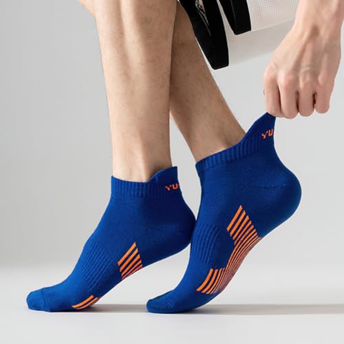 Unisex Sports Socks Set of 6 - Moisture Wicking, Durable Athletic Crew Socks in Black, White, Grey, Blue, Orange, Green2