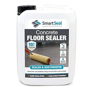 SmartSeal Concrete Floor Sealer - 5 Litres - Premium Exterior & Interior Concrete Sealer and Dustproofer with Satin Sheen Finish – Easy to Apply, Stain & Water Resistant Sealant