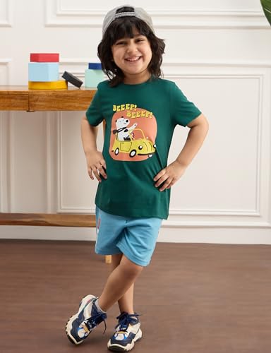 Image of Amazon Brand - Symbol Boys 100% Cotton Graphic Printed Half Sleeves T-Shirt | Age 2-6 Years