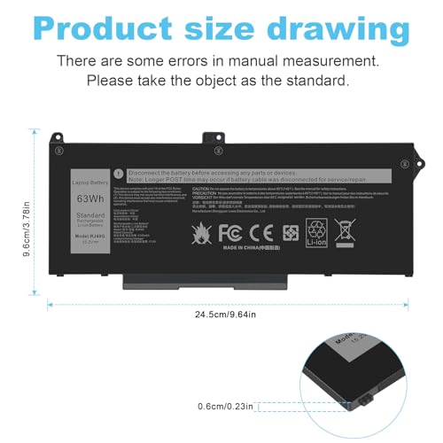 Image of Fancy Buying RJ40G 005R42 0WK3F1 0M3KCN M033W 01K2CF Laptop Battery Replacement for Dell Latitude 15 5520 Latitude 14 5420 Precision 15 3560 Series 075X16 WY9DX P137G P137G001 P104F P104F001