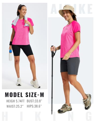 Image of MoFiz Women's Short Sleeve UPF 50+ Sun Protection Sports T-Shirt Quick Dry Running Workout Athletic Tee Top