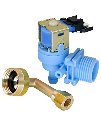 W10648041 Dishwasher Water Inlet Valve Fit for Whirlpool KitchenAid Kenmore Dishwasher Replace W11175771 W10195049 W10195048 AP5802887 W10219505 W10219506, with Elbow Fitting