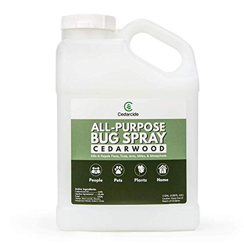 Cedarcide All-Purpose Bug Spray. (Cedarwood, Gallon) Kill, Repel and Control Mosquitos, Fleas, Ticks, Ants and Insects. Safe for People, Pets, Kids. (Cedarwood, Gallon)