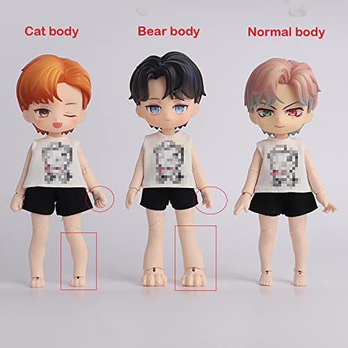 Xidondon New 1/12Bjd Doll Body For Gsc Head,Ob11 Doll Replace Body, With Animal Body Accessories,Three Uses,Action Figures (White) #TOP4