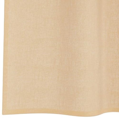 Voile avec passe-tringle couleur sable pour illuminer chaleureusement le salon