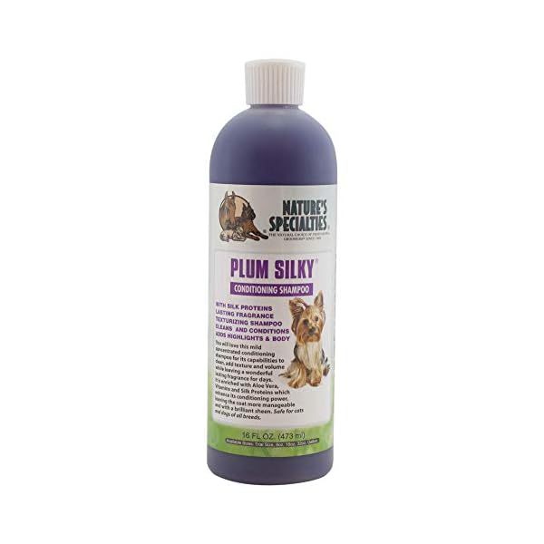 Nature’s Specialties Plum Silky Ultra Concentrated Dog Shampoo Conditioner, Makes up to 3 Gallons, Natural Choice for Professional Pet Groomers, Silk Proteins, Made in USA, 16oz Nature’s Specialties Plum Silky Ultra Concentrated Dog Shampoo Conditioner, Makes up to 3 Gallons, Natural Choice for Professional Pet Groomers, Silk Proteins, Made in USA, 16oz