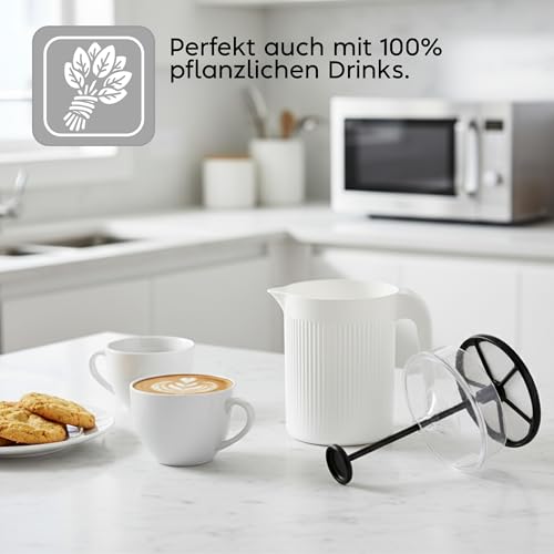 Miniatura 3 de Snips, Cremix Espumador De Leche Manual 0,50 Lt, Batidora Leche Cappuccino, Batidora Espuma Manual, Color Blanco, 10 X 14,50 X 15,30 Cm, Made In Italy, 0 Bpa E Phthalate Free