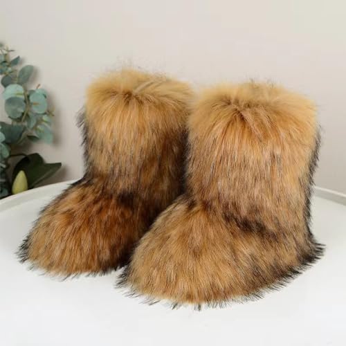 Women's Faux fur Boot Warm Comfortable Outdoor Flat Shoes Furry Fluffy Short Snow 2025 Boot Mid-Calf Boots3