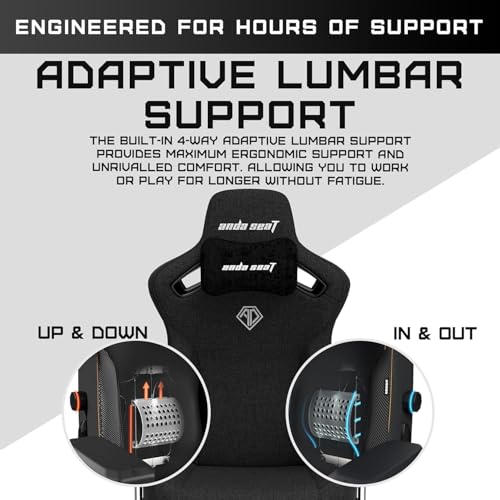 Image of Anda Seat Kaiser 3 Large Gaming Chair for Adults - Ergonomic Gray Fabric Gaming Seat with Lumbar Support, Comfortable Office Chairs with Neck Support - Heavy Duty Wide Computer Seat