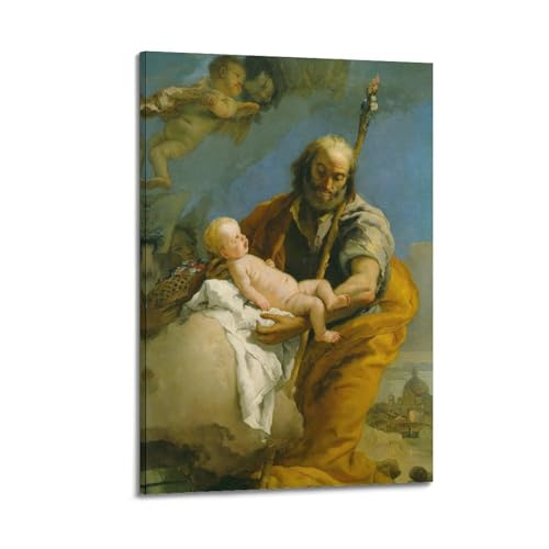 Impression sur toile de Saint Joseph par Tiepolo en format 50x75 cm pour décoration intérieure