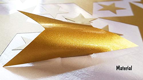 Mozamy Creative Star Wall Decals (146 Count) Gold Star Wall Decal Bedroom Wall Decals Star Wall Stickers Removable Peel And Stick Wall Decals, Vintage Gold #TOP3