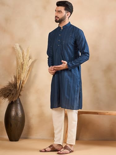 Image of Amazon Brand - Tavasya Men Linen Traditonal Regular Kurta