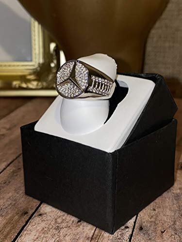 Shop-Igold 14K White Gold Finish Cz Iced Out Big Pinky Ring For Men Hip Hop - Men's Cz Ring, Perfect Ring, Wedding Rings, Promise Ring, Cz Engagement Ring, Wedding Bands 6-10 (10) #TOP2