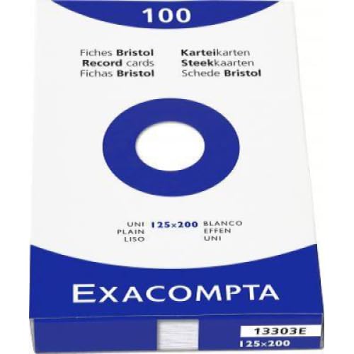 Lot de 12 Etui de 100 fiches Bristol blanc 125x200 uni