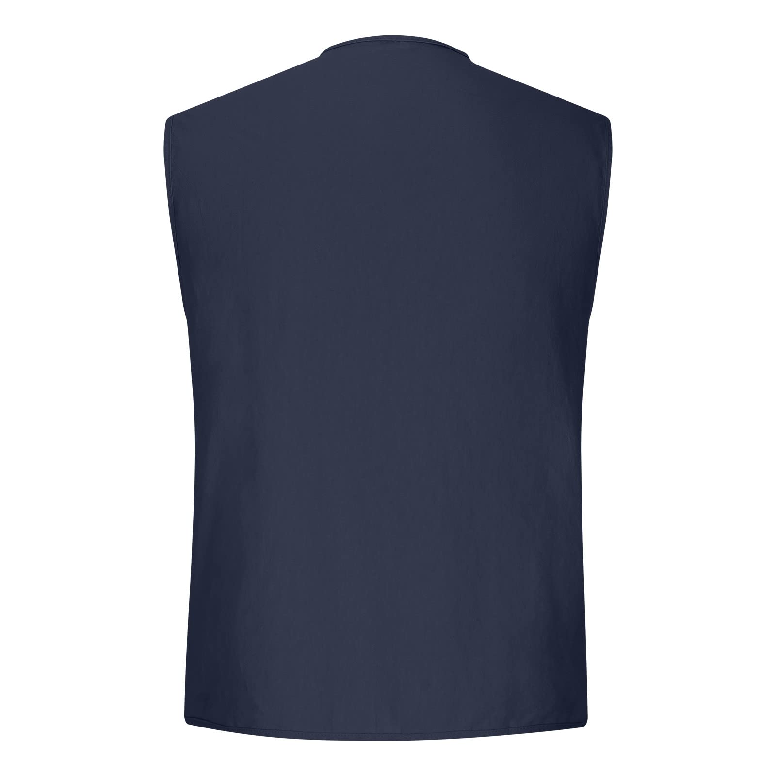 Cotton Linen Tank Tops for Mens Chinese Kung Fu Sleeveless Shirt Vintage V Neck Button-Down Shirts with Pockets Navy