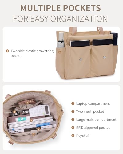 Image of ECOHUB Tote Bag for Women Work Tote Bag with Laptop Compartments Lightweight Shoulder Bag Handbag for Travel College Teacher