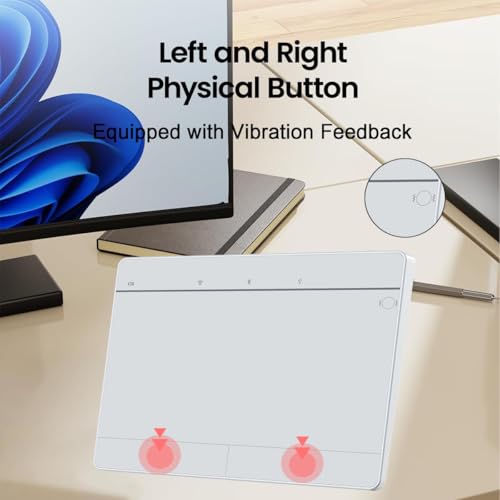Trackpad inalámbrico JOMAA 2.4G y Bluetooth para Windows, mouse táctil plateado recargable 5