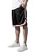 Urban Classics Stripes Mesh Shorts Pantaloncini, Multicolore (blkredwht 57), S Uomo