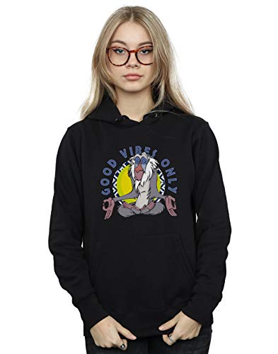 Image of Disney Women's The Lion King Rafiki Good Vibes Only Hoodie Black Medium