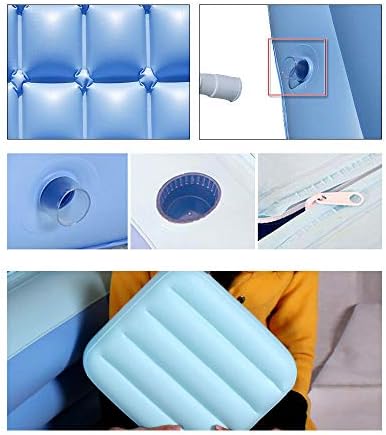 ROMYIX Inflatable Bath Tub Adult Folding Portable Spa Inflatable Bathtub Blue (blue1# Bubble Bottom)