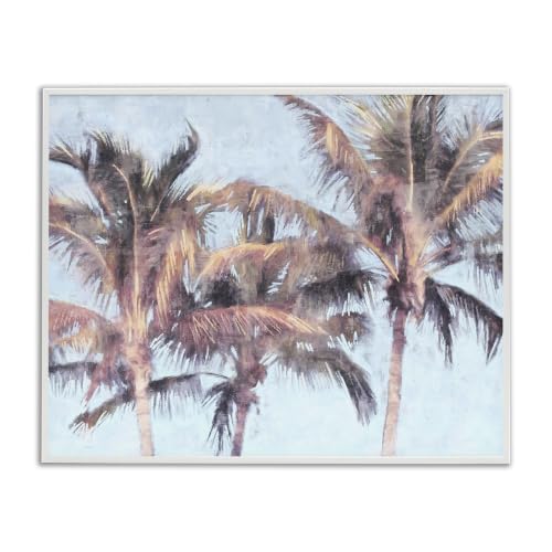 'Looming Palm Trees Tropical Sky'| Framed Giclee Art