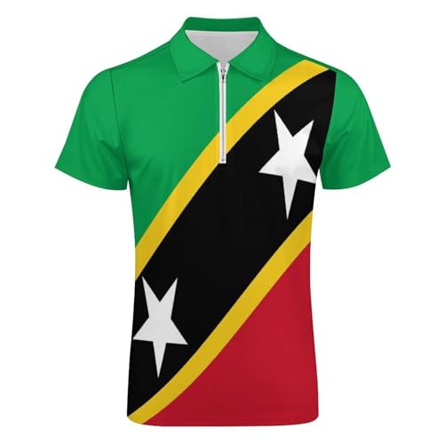 Polo Homme Saint-Kitts-et-Nevis - T-Shirt de Sport Vert Grandes Tailles