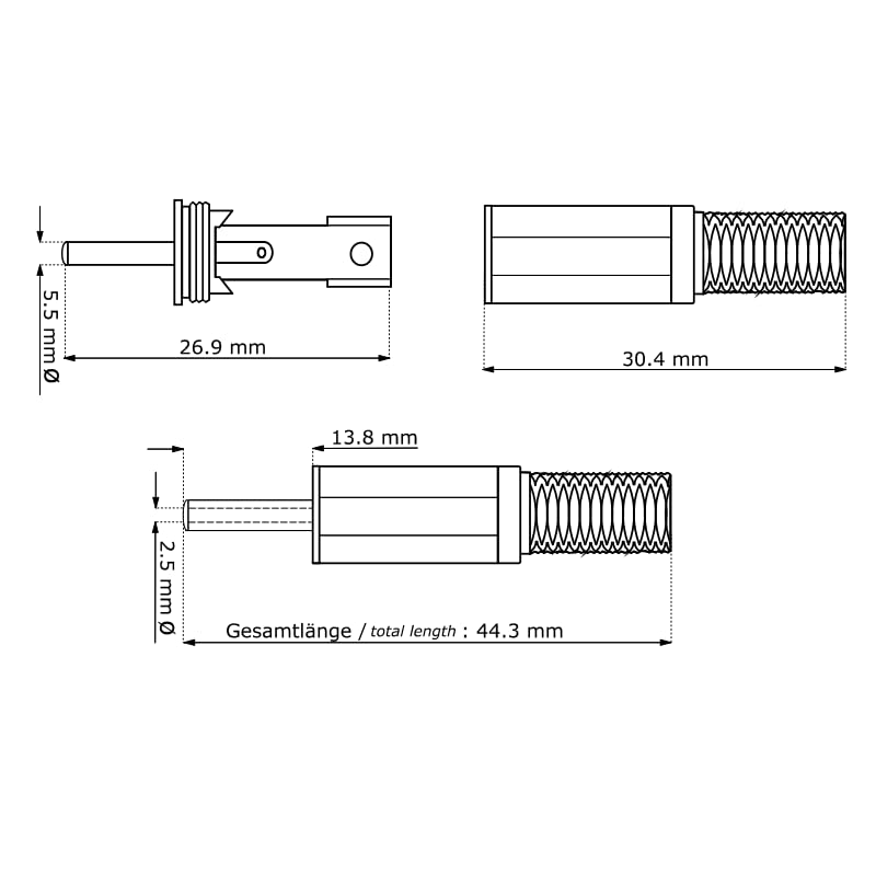 Connecteur Alimentation CC CABLEPELADO - DC 5,5x2,5mm Mâle, Pour CCTV, Routeurs