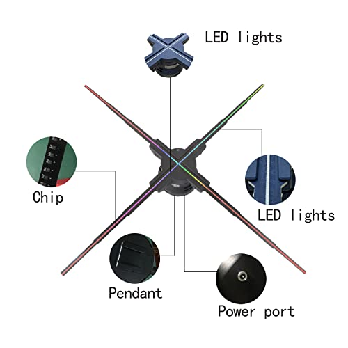Image of 3D Holographic Advertising Projector, 3D Hologram Advertising Displayer Display LED Fan 3D Naked Eye LED Fan is Best for Store, Shop, Bar, Casino, Holiday Events Display Missyou (65cm)