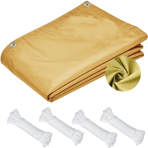 Toldo vela rectangular de 1.4x5 m en color amarillo arena con ojales 8
