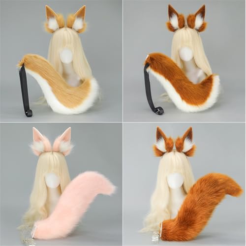 Oreilles et queue de chat en fourrure avec fermoir pour Halloween et costumade - 3