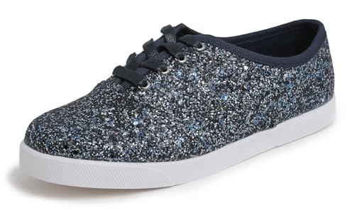 Image of FEVERSOLE Women's Fashion Dress Sneakers Party Bling Casual Flats Embellished Shoes