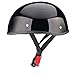 Medio Cara Vintage Motocicleta Casco Cafe Racer Scooter Cruiser Chopper Mate Negro...