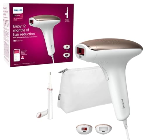 41XeOzgIVpL - Philips Lumea Advanced BRI921/00 - Depiladora Luz Pulsada para la Depilación Permanente del Vello Visible en Casa con sensor de tono de piel, 2 Cabezales para Cuerpo y Cara y lápiz recortador compacto