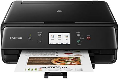 Canon PIXMA TS6220 Wireless All In One Photo Printer with Copier, Scanner and Mobile Printing, Black, Works with Alexa
