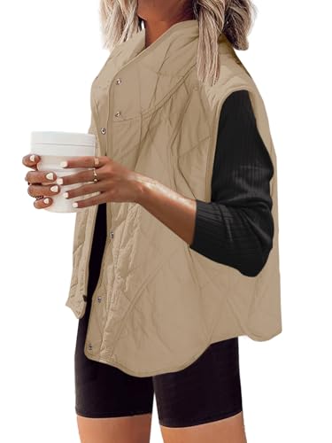 SENSERISE Womens Puffer Vest Quilted Vests Oversized Lightweight Outerwear Puffy Padded Jacket Winter Fall Outfits