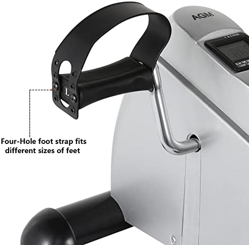 AGM Mini Bike, Mini Exercise Bike Leg Machine Digital Under Desk Bike Foot Cycle Arm & Leg Pedal Machine with LCD Screen Display, Non-Slip Mat Included