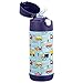 Snug Kids Water Bottle - insulated stainless steel thermos with straw (Girls/Boys) - Vroom, 12oz