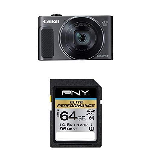 Canon Digital Camera Optical Zoom - Wi-Fi & NFC Enabled (Black) With 64GB Memory Card