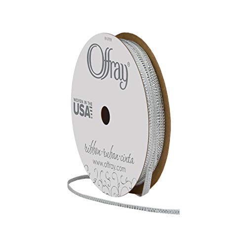 Offray, Silver Metallic Craft Ribbon, 1/8-Inch, 1/8 Inch X 15 Feet #TOP1
