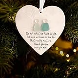 Heart-Shaped Sea Glass Friendship Decor, Timeless Friendship Heart Keepsake Ornament for Christmas Tree, Sea Glass Art Hanging Ornaments for Best Friends (F)